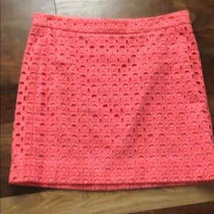 JCREW coral eyelet skirt 6